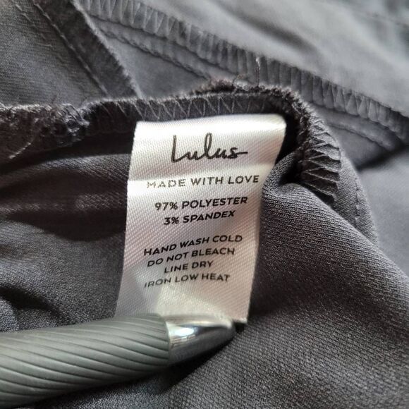 Lulus grey straight leg trousers lightweight office minimalist neutral business - Picture 13 of 13